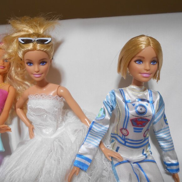 NICE Lot 3 Mattel Barbie 12" Dolls Bride, Astronaut, Little Mermaid w/ clothes - Picture 8 of 9